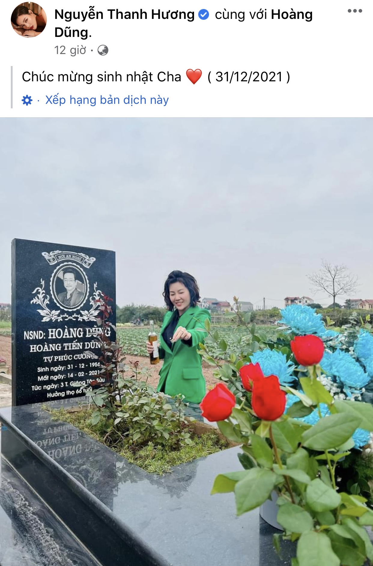 Diễn viên Thanh Hương tới viếng mộ NSND Hoàng Dũng nhân ngày sinh nhật, vẫn giữ nguyên cách gọi đặc biệt này? - Ảnh 1