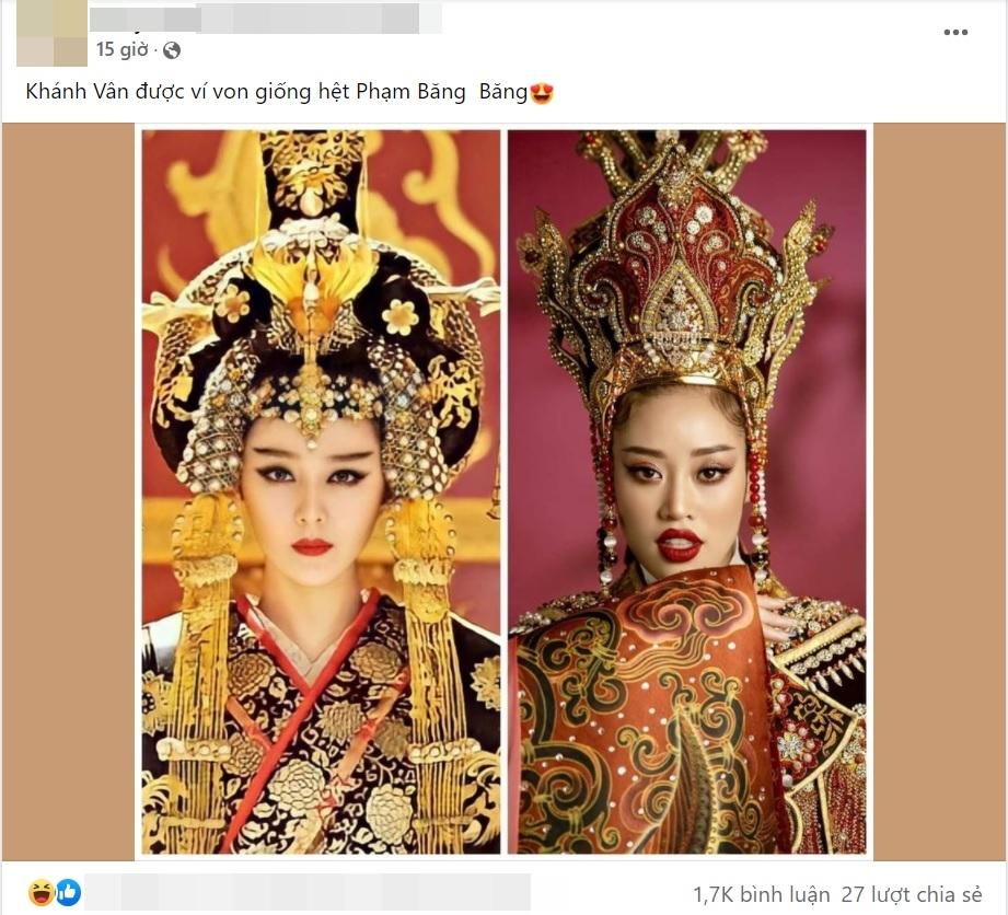 Được so sánh giống với Phạm Băng Băng, Hoa hậu Khánh Vân bị netizen mỉa mai nói: “Không có cửa” - Ảnh 4