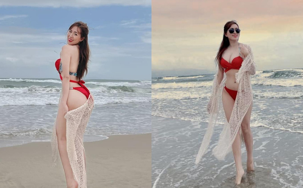 Hot girl Mai Thỏ khoe dáng đồng hồ cát nóng bỏng trong loạt ảnh diện bikini bên bãi biển - Ảnh 1