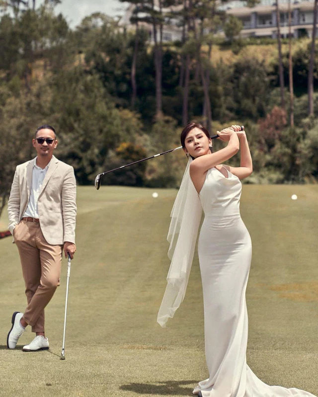 Thời trang đi chơi golf nổi bật của các cặp đôi Vbiz - Ảnh 6
