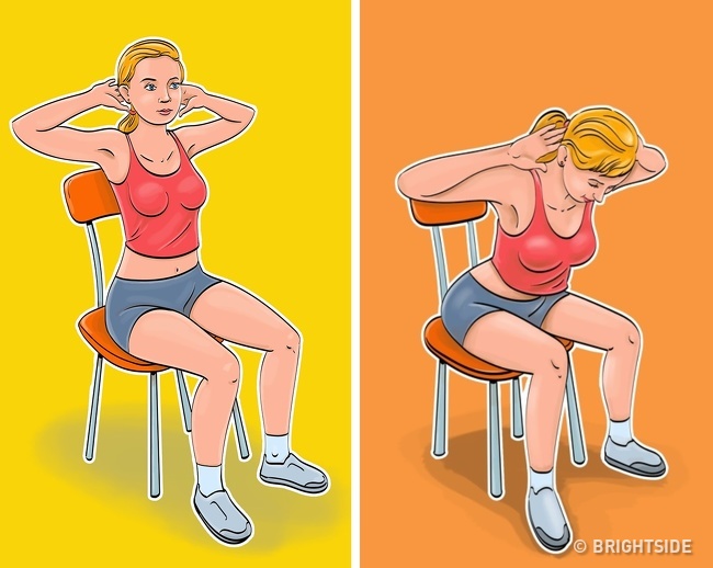 5 bài tập giảm cân, thon gọn vòng eo chỉ cần ngồi trên ghế cực kỳ phù hợp với phụ nữ văn phòng - Ảnh 3