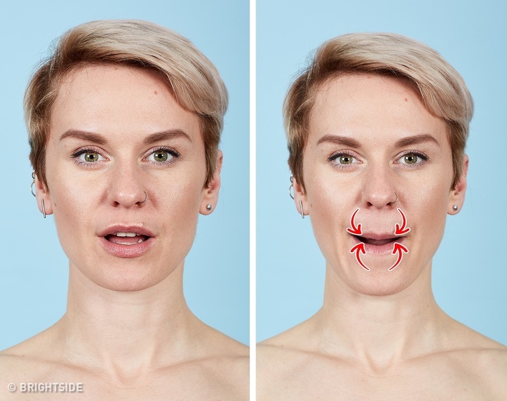 7 bài tập cho khuôn mặt làm nếp nhăn biến mất, làn da căng mịn giúp phụ nữ trẻ ra cả chục tuổi - Ảnh 6