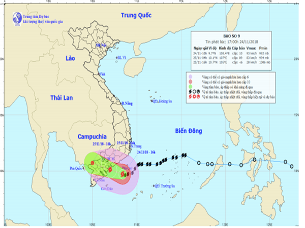 Cập nhật: Bão số 9 giật cấp 12 cách đất liền 140km, Sài Gòn dự báo mưa rất to và lốc xoáy - Ảnh 1