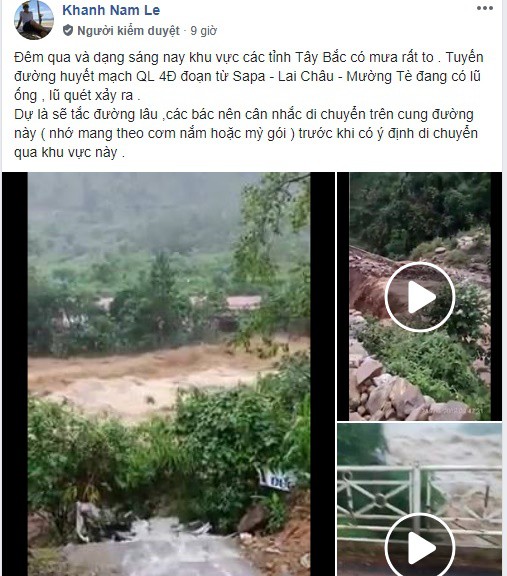 Clip mưa lũ, sạt lở ở Lai Châu liên tục được chia sẻ trên mạng xã hội - Ảnh 1