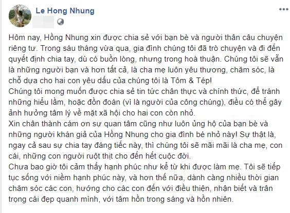 Sốc: Diva Hồng Nhung thông báo ly hôn chồng Tây kém tuổi sau 7 năm chung sống - Ảnh 2