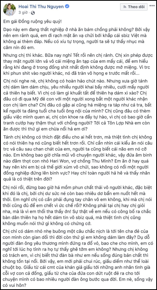 Hoa hậu Thu Hoài chửi thẳng mặt Vy Oanh: 'Dụ dỗ người đàn ông yêu thương mình đứng ra đổ vỏ' - Ảnh 1