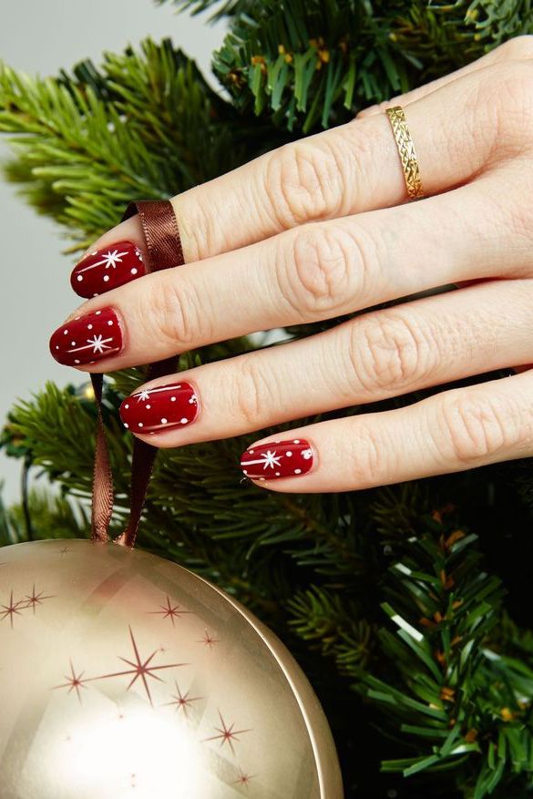 Mẫu vẽ nail giáng sinh lấp lánh đón Noel