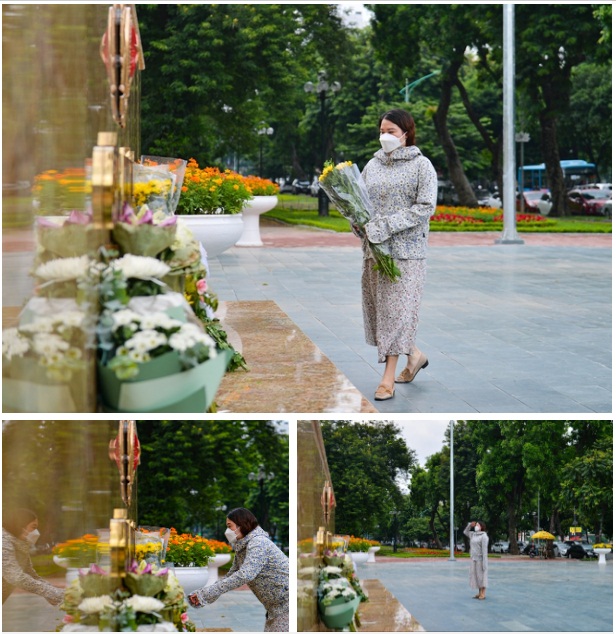 Ảnh, clip: Người dân Hà Nội đội nắng đến tượng đài Công an nhân dân đặt hoa tưởng niệm 3 chiến sĩ PCCC hy sinh - Ảnh 9