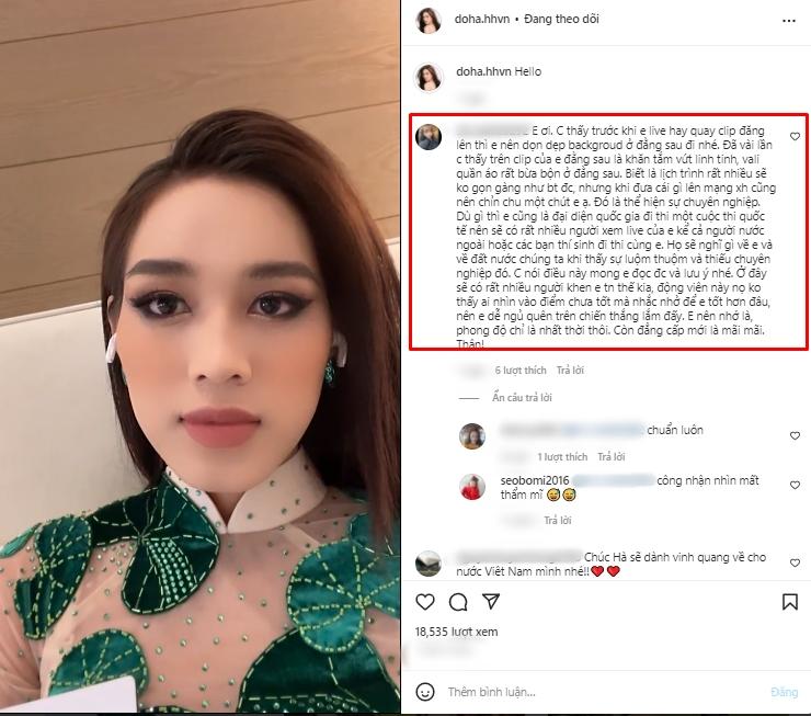Hoa hậu Đỗ Thị Hà bị nhắc nhở vì để phòng bừa bộn nhưng vẫn thản nhiên livestream ở Miss World - Ảnh 1
