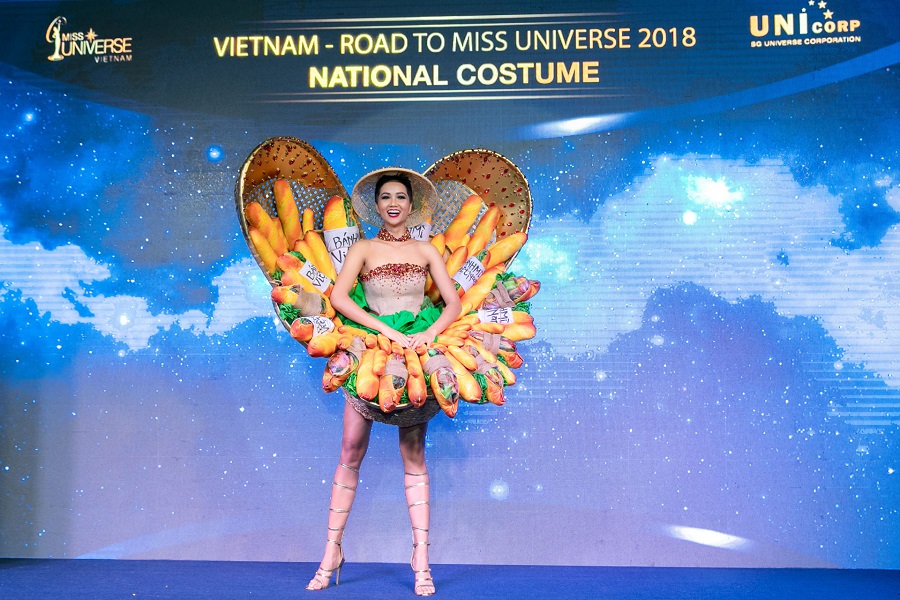 Cận cảnh bộ quốc phục bánh mì kẹp thịt mà H'Hen Niê mang đi thi Hoa hậu Hoàn vũ Thế giới 2018 - Ảnh 1