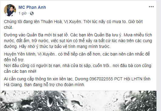 Quyên góp được 700 triệu đồng, MC Phan Anh băng rừng mang lên Hà Giang bất chấp mưa bão hiểm nguy - Ảnh 1