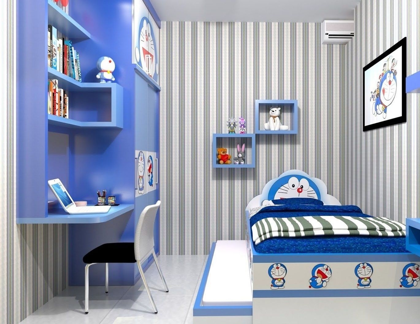 'Hoa cả mắt' với căn phòng 'xanh lè', tràn ngập tuổi thơ với chú mèo máy Doraemon - Ảnh 2