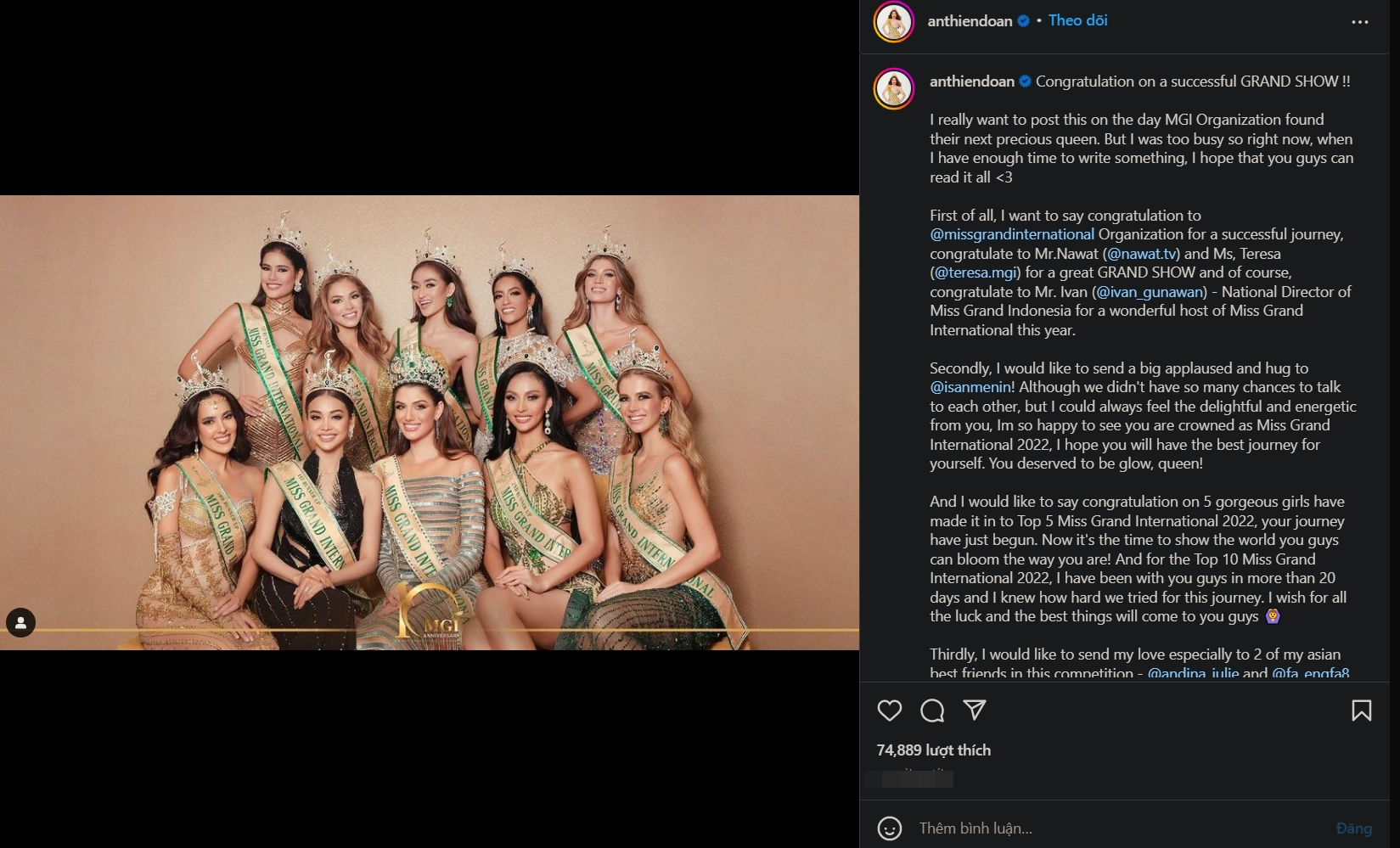 Hậu bị chủ tịch Miss Grand International 'miệt thị ngoại hình', Hoa hậu Thiên Ân vẫn có hành động cực kỳ ý nghĩa khiến netizen vỗ tay khen ngợi không ngớt - Ảnh 2