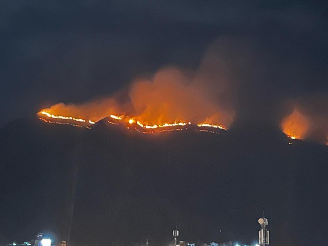 Cháy lớn trên núi Cô Tiên - Nha Trang: Hơn 100 người ứng trực xuyên đêm, ngăn đám cháy lan xuống khu dân cư - Ảnh 3