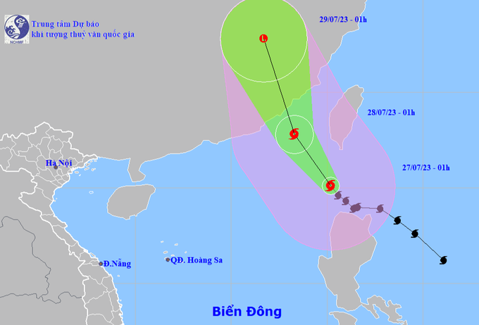 Bão Doksuri vào Biển Đông, chính thức thành bão số 2, sóng biển cao đến 10m - Ảnh 1