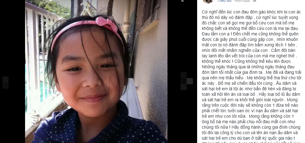 Tâm thư xúc động của mẹ bé Nhật Linh: Đến chết cũng không thể quên khuôn mặt con bị đánh tím bầm, sưng lệch - Ảnh 1