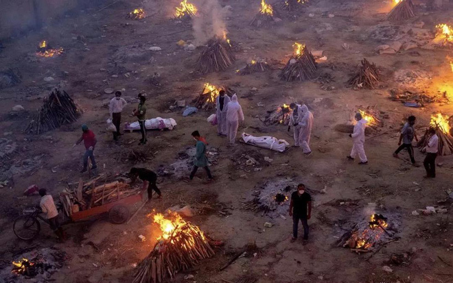 Thảm cảnh ở Ấn Độ: Có thi thể bị chó hoang cắn xé, người dân bất lực dùng cả lá cây làm khẩu trang - Ảnh 2