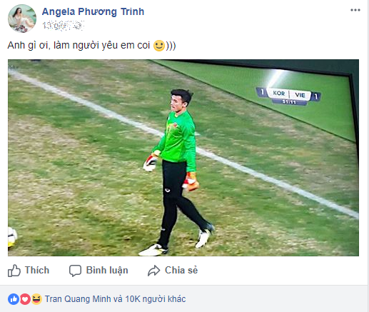 'Đứng hình' với màn tỏ tình táo bạo của Angela Phương Trinh với thủ môn Bùi Tiến Dũng - Ảnh 1