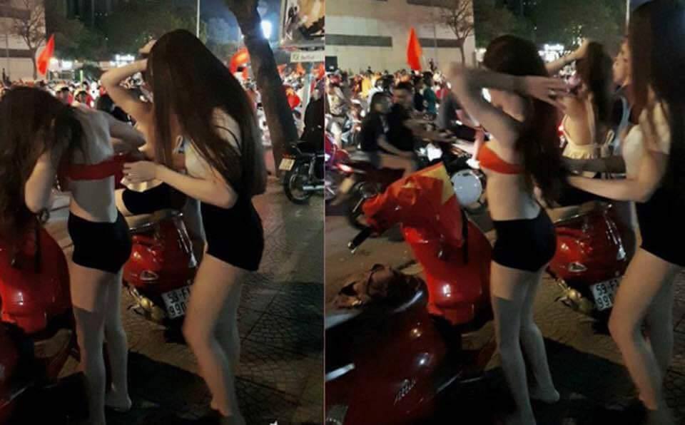 Thiếu nữ lõa lồ giữa phố Hà Nội ăn mừng chiến thắng lịch sử của U23 Việt Nam - Ảnh 4