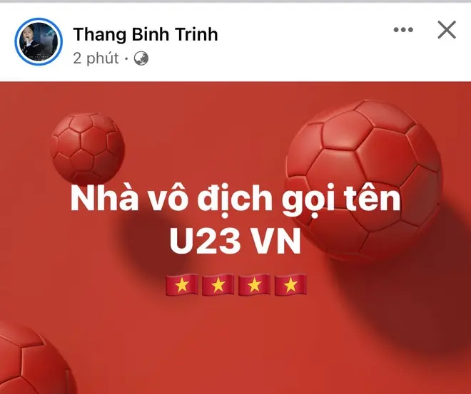 Trường Giang - Nhã Phương và dàn sao Vbiz vỡ oà trước chiến thắng của đội tuyển U23 Việt Nam tại SEA Games 31 - Ảnh 16