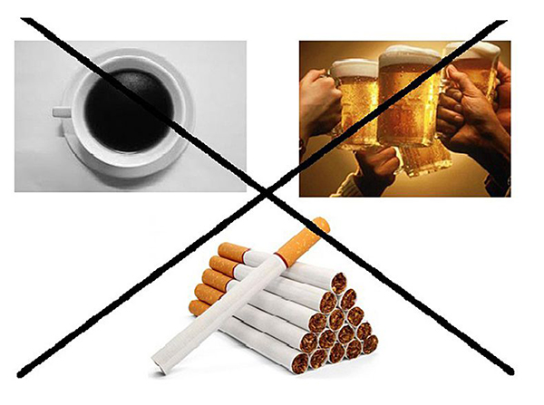 Rượu, bia, thuốc lá... là những thực phẩm có hại cho sức khỏe.