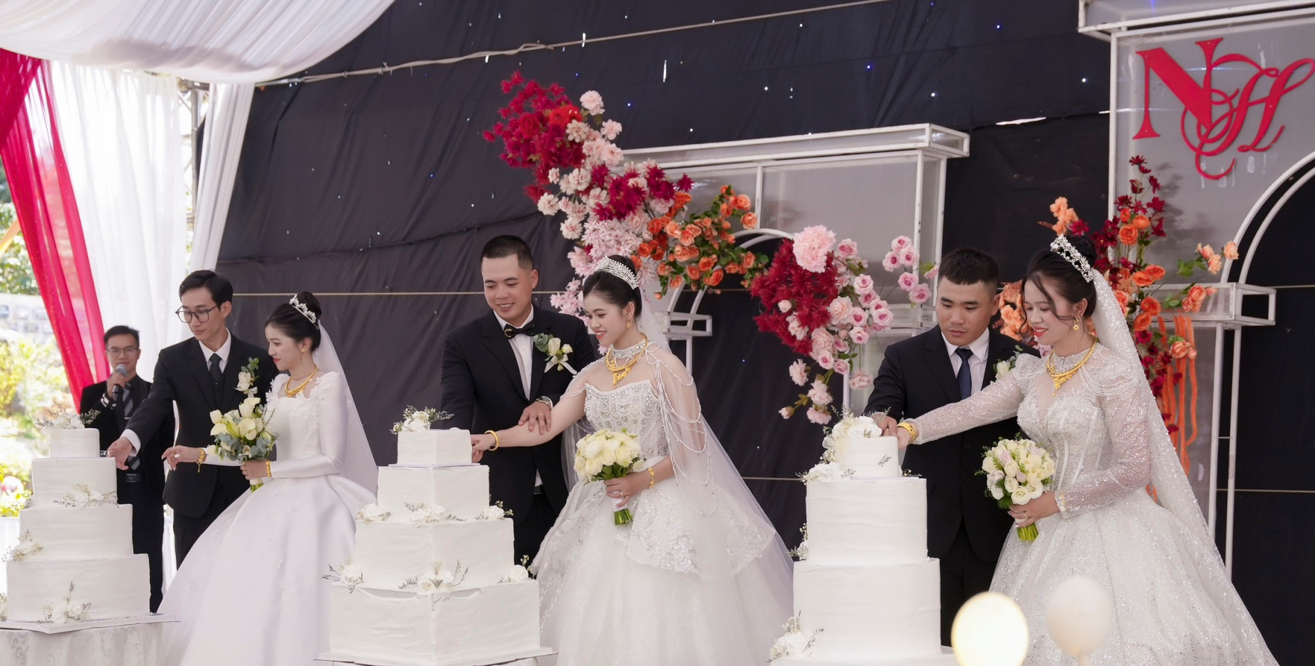 Hiếm hoi chuyện 3 chị em ruột ở Lâm Đồng cưới cùng 1 ngày, vào hôn trường cùng giờ - Ảnh 2