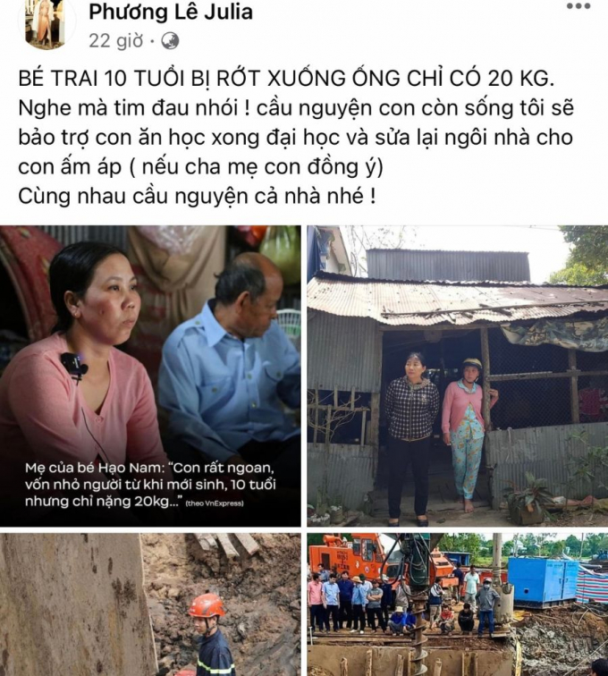 Hoa hậu Phương Lê gây phẫn nộ vì lời hứa bảo trợ cho bé trai rơi xuống trụ bê tông với 1 điều kiện - Ảnh 1