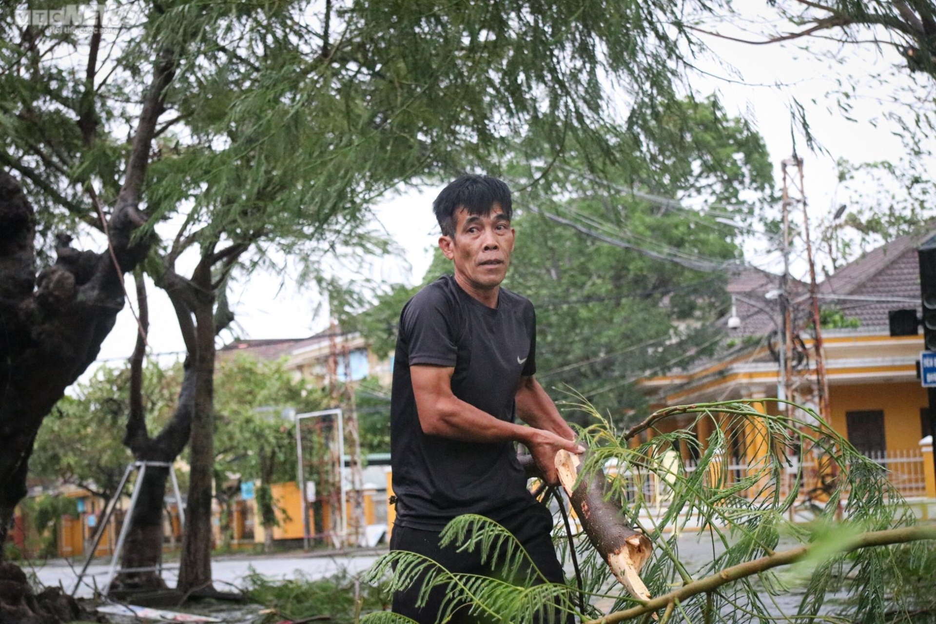 Khung cảnh tang thương, nước sông dâng ngập chợ và nhà dân, cây cối đổ sập, bật gốc tại Quảng Nam sau bão - Ảnh 6