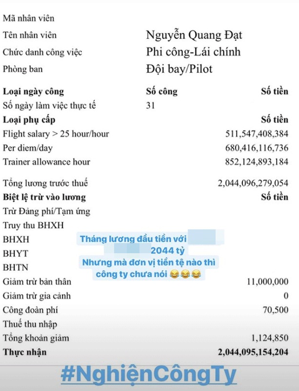Cơ trưởng trẻ nhất Việt Nam gây xôn xao với hình ảnh bảng lương hơn 2000 tỷ/tháng - Ảnh 2