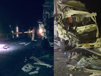 Hiện trường vụ tai nạn thương tâm giữa xe khách và ô tô tải trên cao tốc Vĩnh Hảo - Phan Thiết