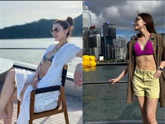 Hoa hậu Hong Kong Lý Gia Hân tự tin diện bikini khoe cơ bụng săn chắc ở tuổi 53 nhờ chăm chỉ luyện yoga