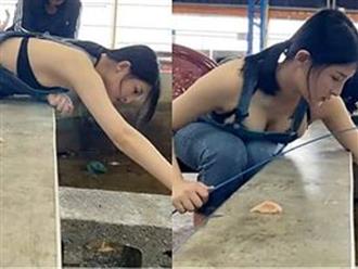 Hot girl lồ lộ vòng 1 'nóng hừng hực' khi đang câu ếch, netizen 'bát nháo' truy tìm danh tính mỹ nữ