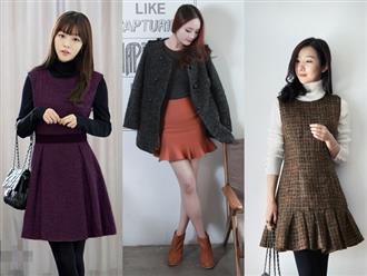 Không biết mặc gì khi trời trở lạnh, học ngay cách phối váy mùa đông chuẩn Hàn Quốc này