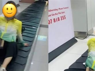 Nữ hành khách ngồi tạo dáng "khó đỡ" trên băng chuyền hành lý: 'Bản thân nghịch nên mới ngồi trên băng chuyền và không làm gì sai'