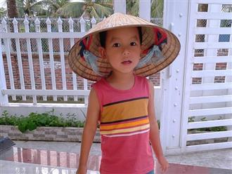 Phạm Hương chia sẻ loạt khoảnh khắc con trai hào hứng đội nón lá khi về thăm quê ngoại