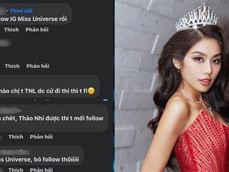Loạt fan sắc đẹp đòi 'unfollow' Miss Universe sau thông tin Á hậu Thảo Nhi Lê mất suất thi quốc tế