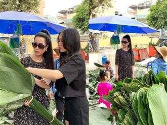 Ngẩn ngơ với loạt ảnh tuyệt đẹp của mẹ con Á hậu Trịnh Kim Chi giữa chợ lá dong