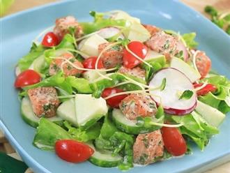 Cách làm salad cá hồi siêu thơm ngon, healthy với sốt sữa chua đơn giản tại nhà!