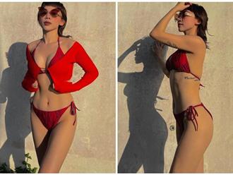Tóc Tiên diện bikini đỏ rực khoe vóc dáng nóng bỏng, để lộ cơ bụng số 11 săn chắc không chê vào đâu được