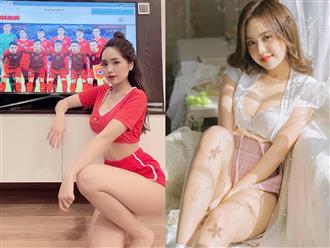 Cổ vũ tuyển Việt Nam kiểu 'cách ly mùa dịch', body 'hớp hồn' của nàng hotgirl Hà Thành khiến cộng đồng 'vạn tiễn xuyên tim'