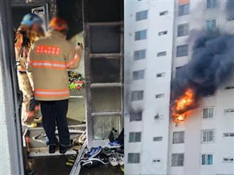 Nhảy từ tầng 7 do cháy chung cư, mẹ vợ Việt cùng con rể Hàn tử vong, bé trai 4 tuổi bị thương nặng