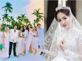 Dàn ‘Chị đẹp đạp gió rẽ sóng’ và nhiều sao Việt lên đồ xúng xính dự đám cưới của MC Vân Hugo