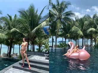 Bụng ‘vượt mặt’ ở tháng thứ 6 thai kỳ, MC Phương Mai vẫn tự tin diện bikini khoe vòng 1 ngồn ngộn