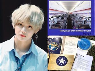 V (BTS), idol Kpop đầu tiên nhận được món quà quảng bá hình ảnh bên trong máy bay của fan Việt