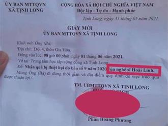 Đang giải ngân 4,57 tỷ đồng, giấy mời bà con ghi quà 'của NS Hoài Linh' khiến dân mạng thắc mắc: 'Ủa tiền đó của mạnh thường quân?'