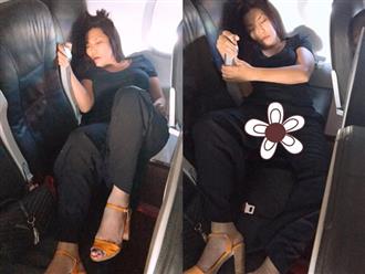 Cindy Thái Tài bị soi dáng ngủ 'kém duyên' như Hoa hậu Kỳ Duyên trên máy bay