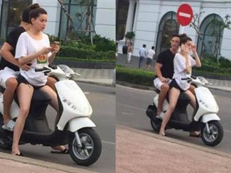 Hồ Ngọc Hà chở Kim Lý bằng xe máy mà không đội mũ bảo hiểm gây tranh cãi