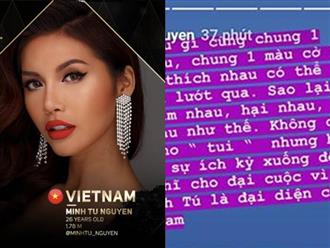 Minh Tú bức xúc khi bị nói xấu trước thềm Hoa hậu Siêu quốc gia: 'Cùng chung một dòng máu sao lại phải dìm nhau, hại nhau'