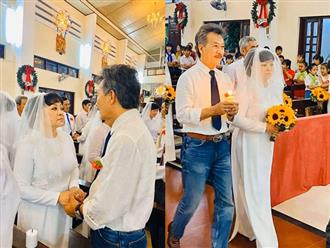 Ở tuổi 64, Hương Lan hạnh phúc nắm tay ông xã vào lễ đường 'cưới lần nữa'