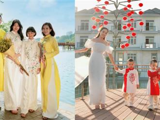 Gia đình sao Việt rộn ràng cùng diện áo dài du xuân sớm